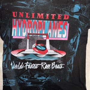 Fruit of the Loom Gray T-Shirt with Blue Accents